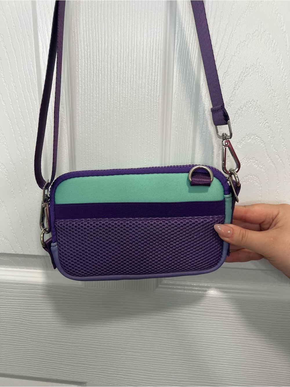 Alani Nu Ombre Crossbody Fanny Pack Bag in Teal & Purple - Picture 2 of 4
